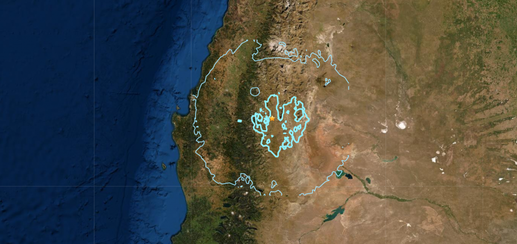 Área afectada por sismo